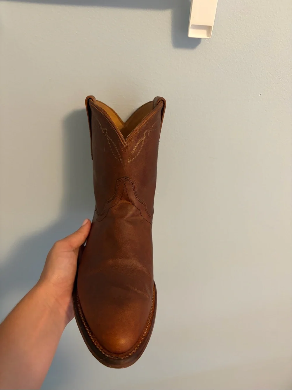 Tecovas Brown Leather Cowboy Ankle Boots